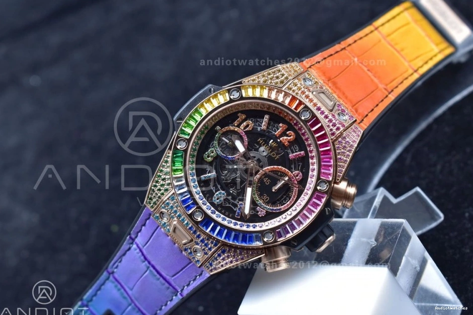 ZF A Edition Strap RG Rainbow Unico 517 Best Gummy Big EasyMatch on Bang 45mm King 1:1 Rainbow 1004